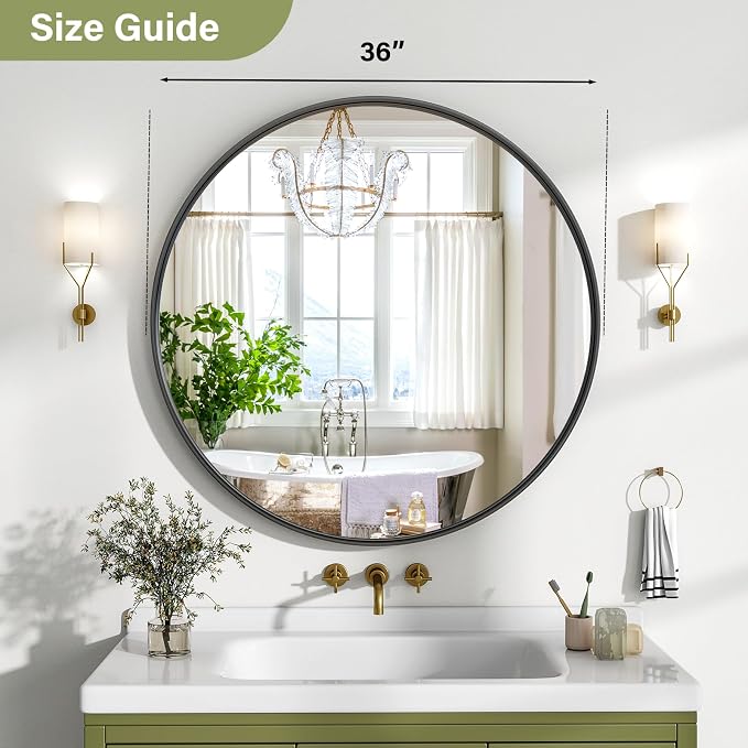 36 Inch Round Bathroom Mirror - Image 6
