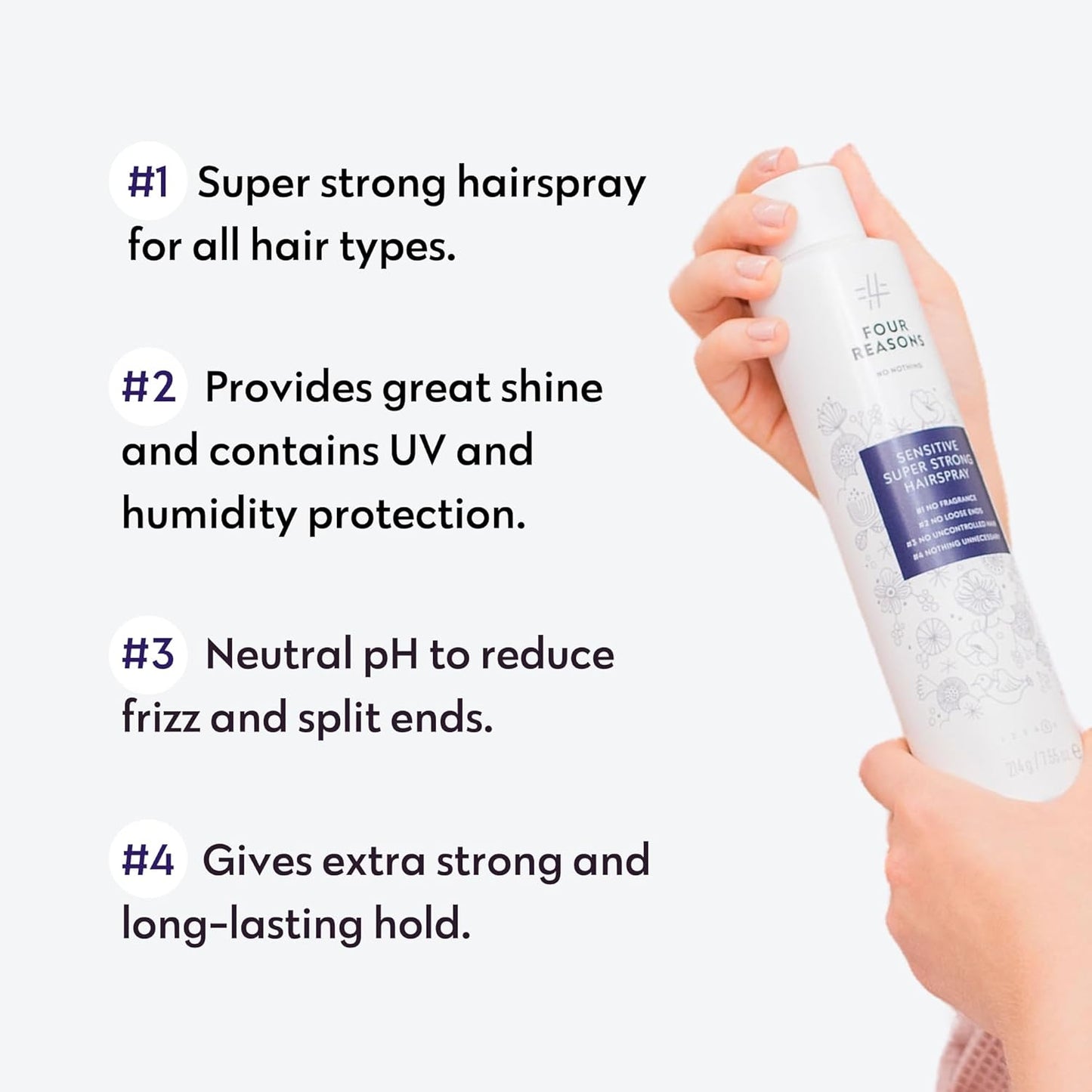 No nothing Sensitive Unscented Hairspray with Extra Hold - Finishing Spray for Styling with Humidity Protection - Fragrance Free & Hypoallergenic - 7.55 oz (New Packaging)