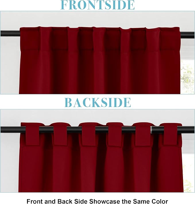 RYB HOME Living Room Curtains 36 inch Length, Darkening Energy Efficient Window - Image 2