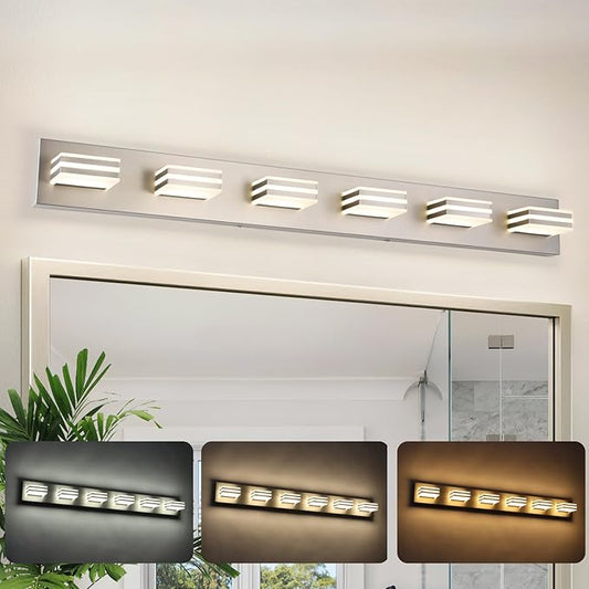 LED Wall Brushed Nickel Vanity Lights by BrightUpHomeWithLight