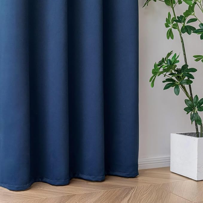 IGEMAEVE Navy Blue Blackout Curtains 72 Inch Length 2 Panels Set, Grommet - Image 5