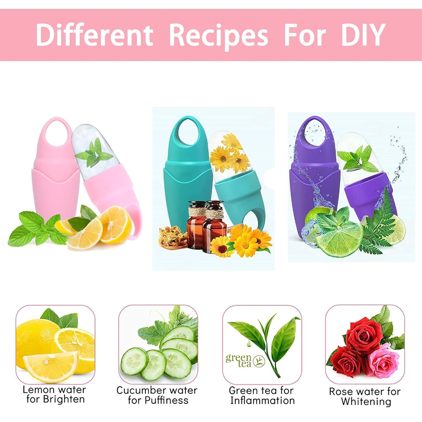 Ice Roller for Face and Eye, Ice face roller,Gua Sha Facial Tools, Facial ice roller, Skin Care Tools,Ice mold for face… (purple-eyes)