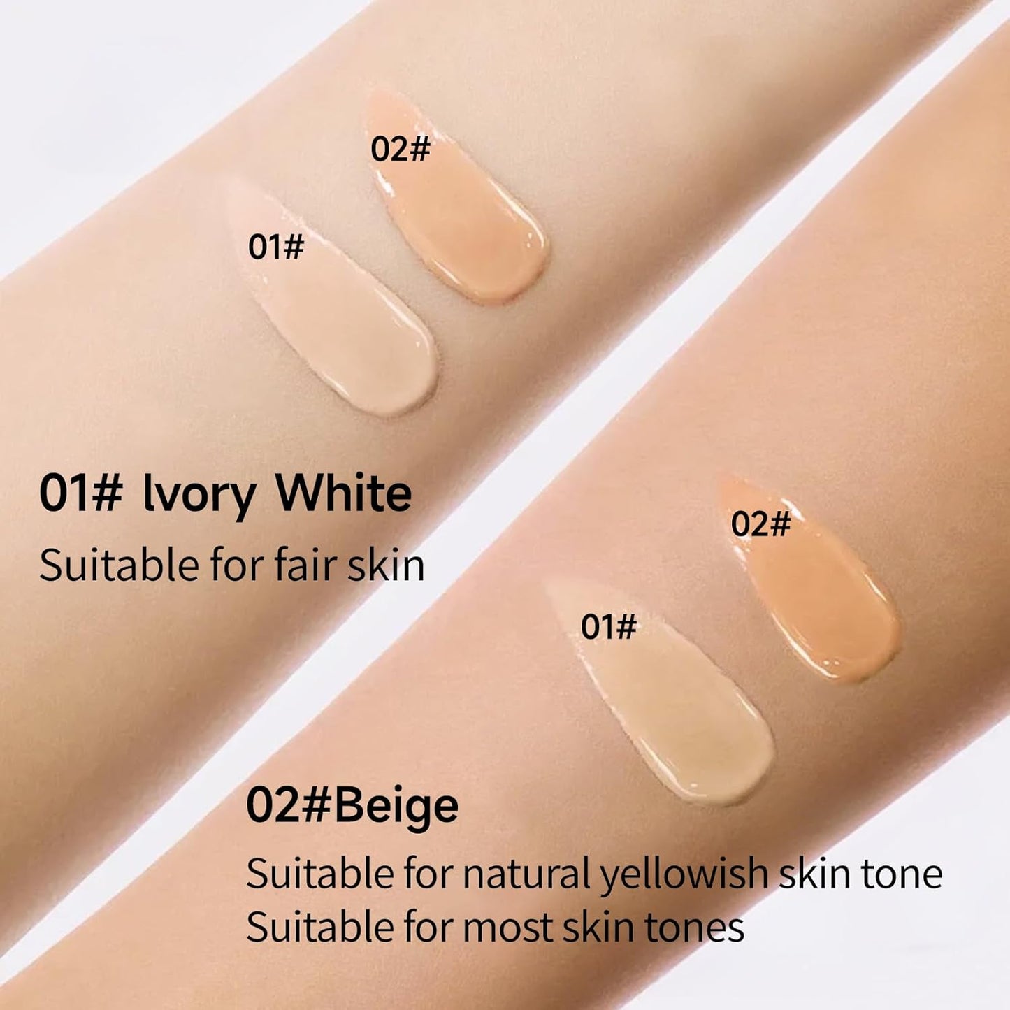 VENROCK 24HR Long-Lasting Moisturizing Liquid Foundation | Radiant, Waterproof, Concealing & Oil-Control (02# Beige, 30ml)