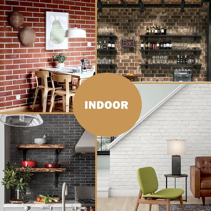 Vintage Brown/Red Faux Brick Wall Tiles, 2 Pieces 3D Thin Brick Veneers - Image 4