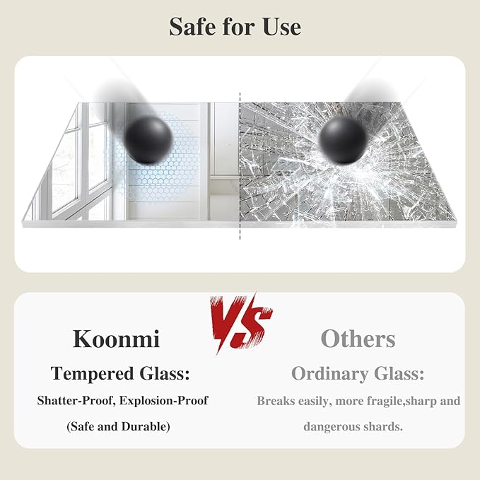 Koonmi Silver Rectangle Wall Mirror, 30x30 Inch Bathroom Mirror, Aluminum Frame - Image 4