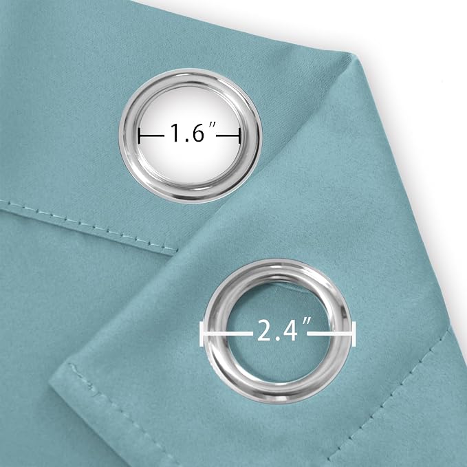 LEMOMO Blackout Curtains 66 x 95 inch/Stone Blue Curtains Set of 2 - Image 5