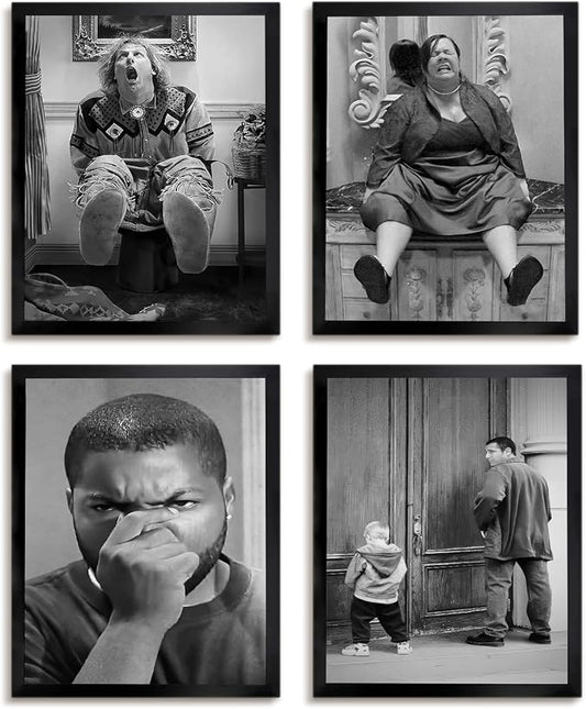 Funny Bathroom Wall Art Set of 4, Vintage Humor Bathroom Decor Wall Art by TWNSWALLART