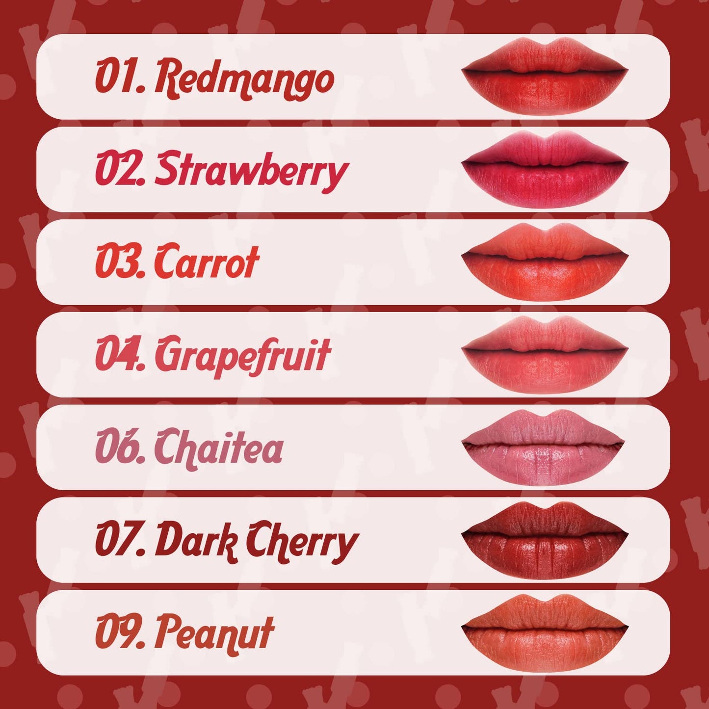 THESAEM Saemmul Mousse Candy Tint #7 Dark Cherry Mousse - High Pigment Matte Finish Long Lasting Lip Stain with Honey Extracts to Hydrate Lips - Weightless & Smudge-Proof, 0.3 fl.oz.