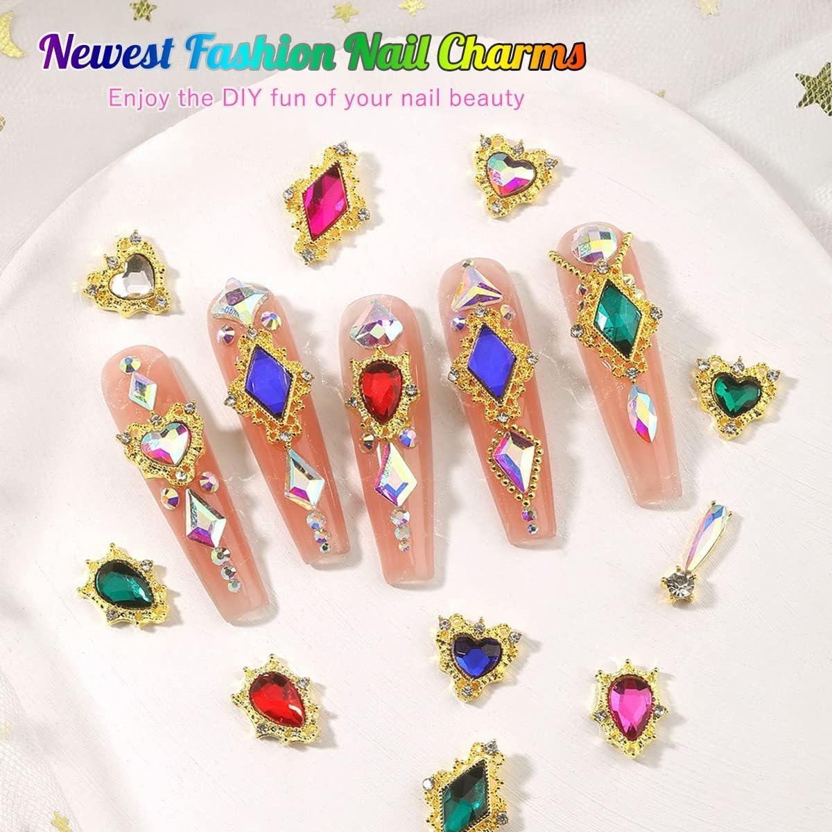 24pcs Black Nail Rhinestones Luxury Nail Charms Jet Black Heart Charms for Nails 3D Big Nail Gems K9 Glass Crystals Diamonds Jewelry Stones Alloy Nail Art Studs Nail Art Decor for Arylic Nails Crafts