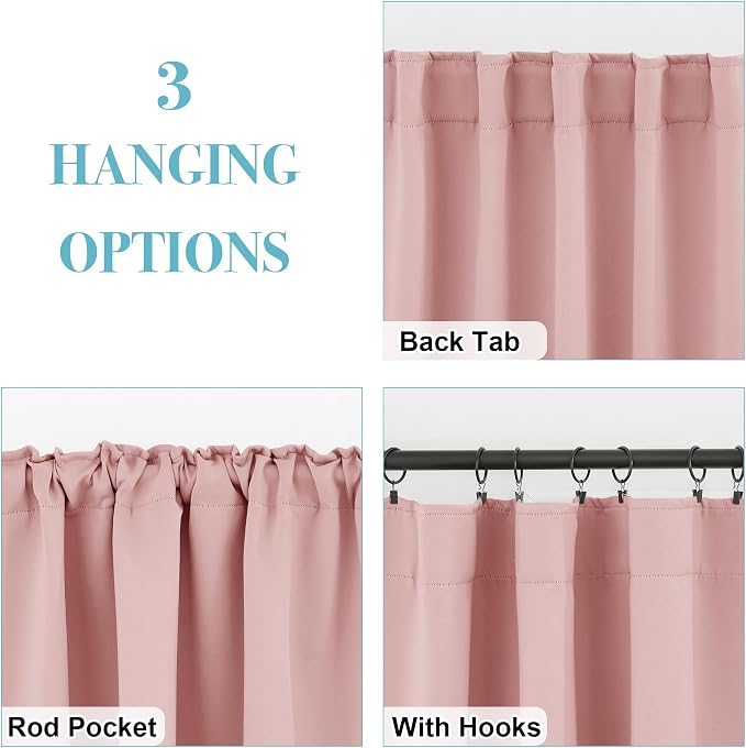 RYB HOME Blackout Curtains for Living Room, Privacy Thermal Insulating Window - Image 2