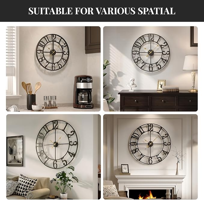 Cuspin Large Wall Clock, 20 Inch Wall Clocks - Image 7
