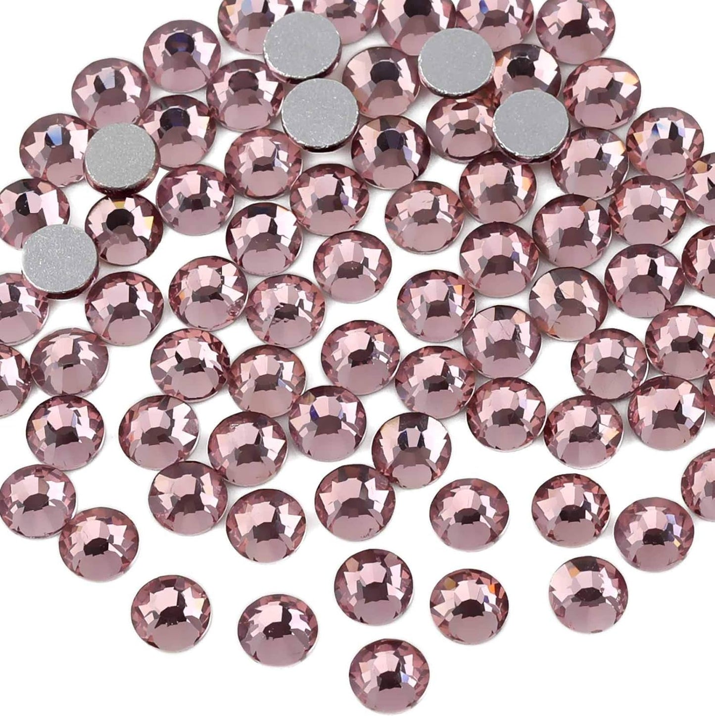 beadsland Flat Back Crystal Rhinestones Round Gems for Nail Art and Craft Glue Fix,Light Purple (4.6-4.8mm) SS20/1440pcs