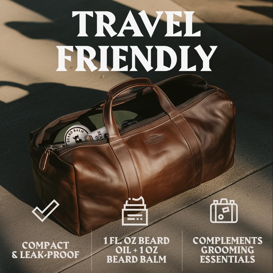 Striking Viking Beard Balm & Beard Oil for Men – Unscented, 1 Fl Oz Each - Dual-Use Leave In Conditioner - Tames, Styles & Moisturizes – With Naturally-Derived Argan & Jojoba Oil