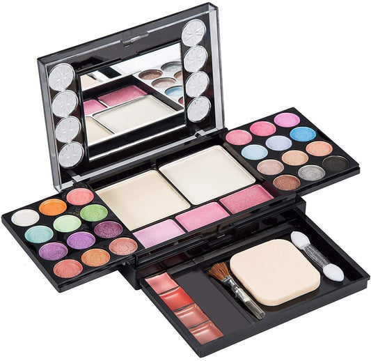 Eyeshadow Palette Makeup Palette 33 Bright Colors Matter and Shimmer Lip Gloss Blush Brushes Cosmetic Makeup Eyeshadow Highly Pigmented Palette
