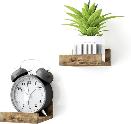 Small Floating Shelves for Wall Decor, Wall Mounted Wood Shelf for Bedroom by Unknown