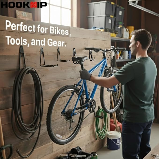 Pack 16 Garage Hooks Heavy Duty | Multi-Sized Wall-Mounted Tool Hangers - Image 7