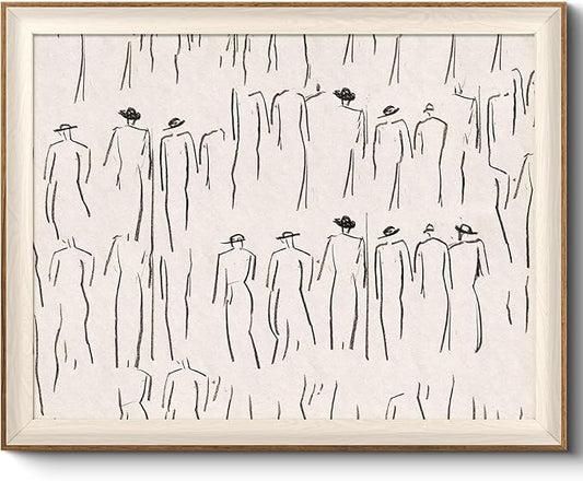 VIYYIEA Framed Wall Art for Living Room, Sketch Canvas Prints, Minimalist Home by VIYYIEAART