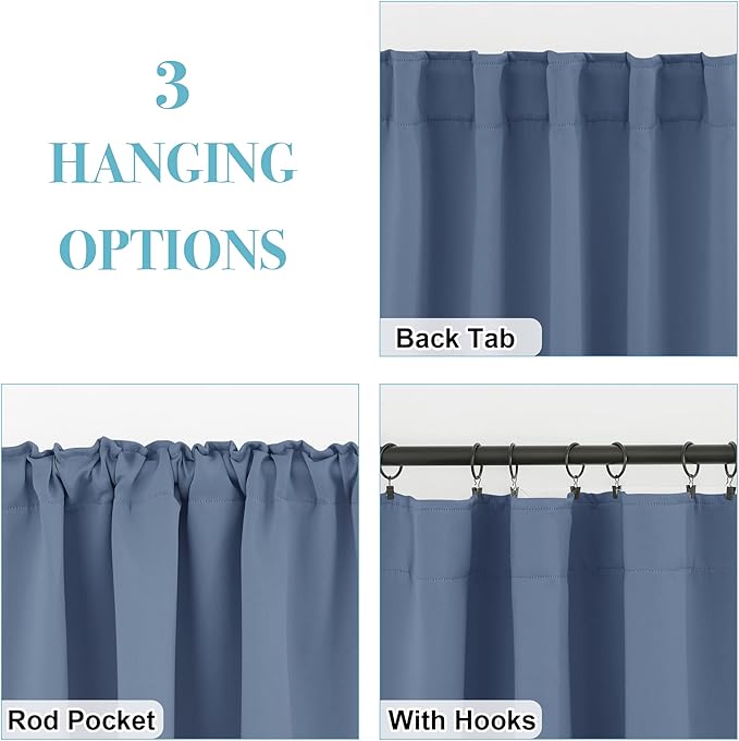 RYB HOME Blackout Curtains for Living Room, Privacy Thermal Insulating Window - Image 2
