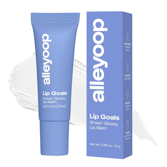 Alleyoop Lip Goals Glossy Lip Balm – Hydrating Tinted Lip-Moisturizer for Women - Vegan LipBalm for Cracked Lips, Moisturizing LipGloss Balm - Lips Treatment & Hydration Care, (Clear)