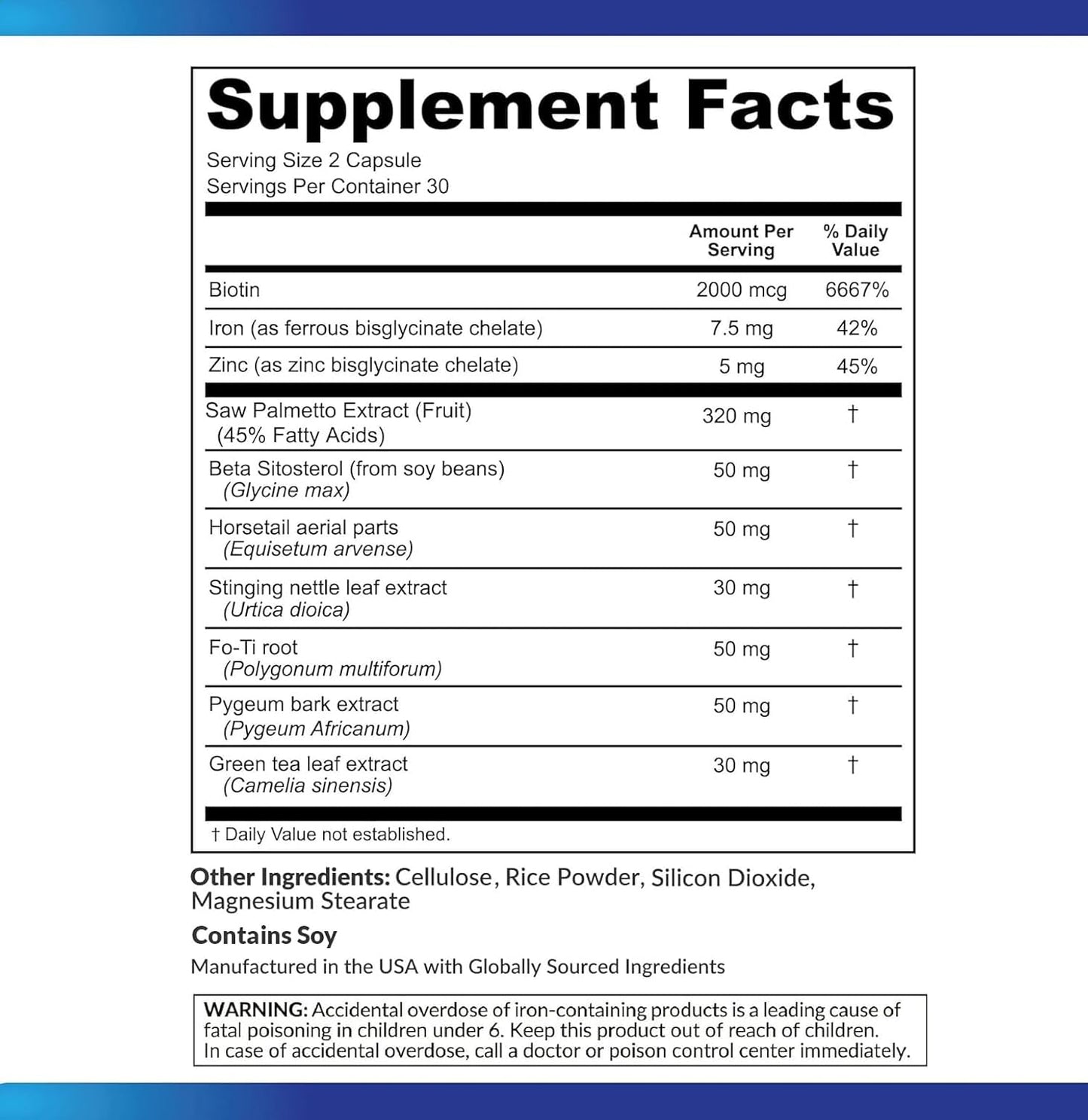 DHT Blocker Hair Growth Support Supplement - Saw Palmetto + Hair Vitamins for Women & Men - Supports Healthy Hair Growth & Thick & Strong-Hair - May Support Healthy DHT Levels - Low Loss Capsules