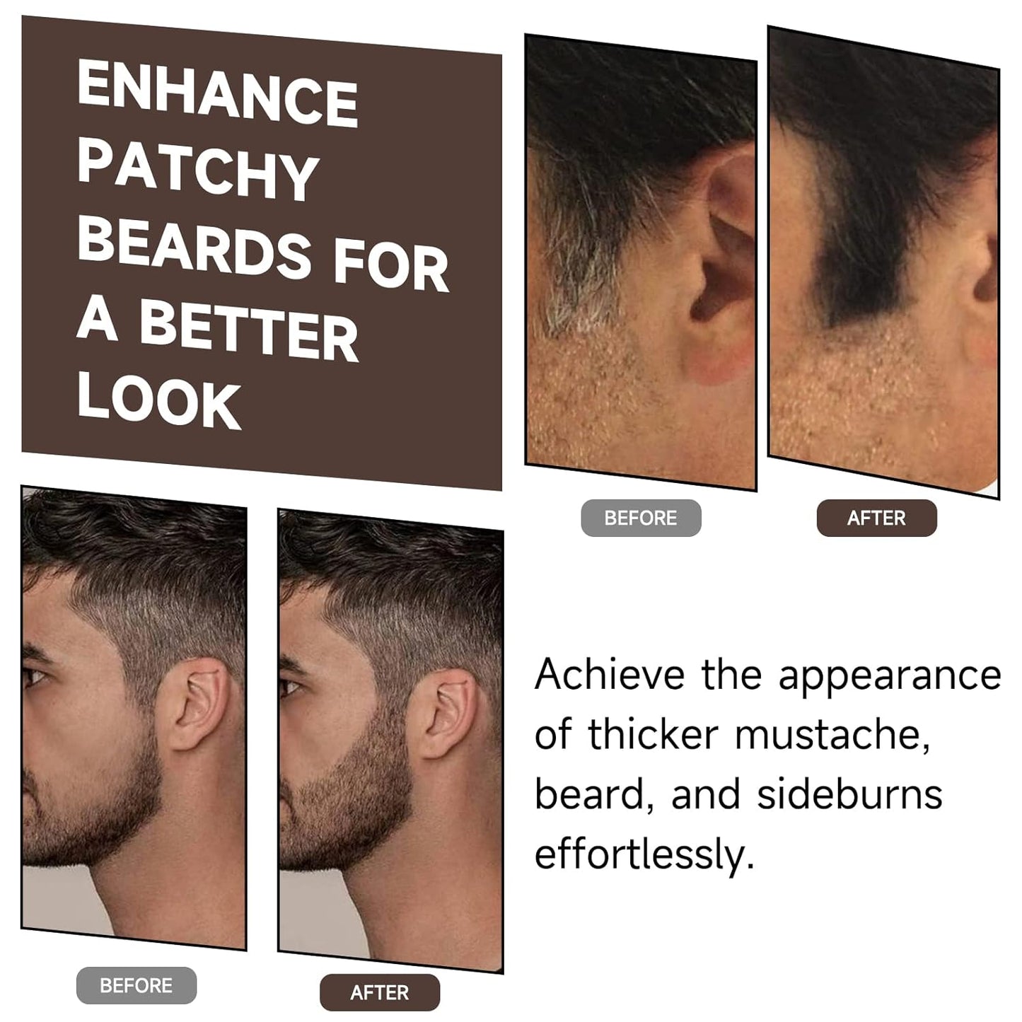 2 Pack Root Touch Up and Gray Coverage Powder for Hair, Beard, Eyebrow, and Thinning Hairline - Dark Brown