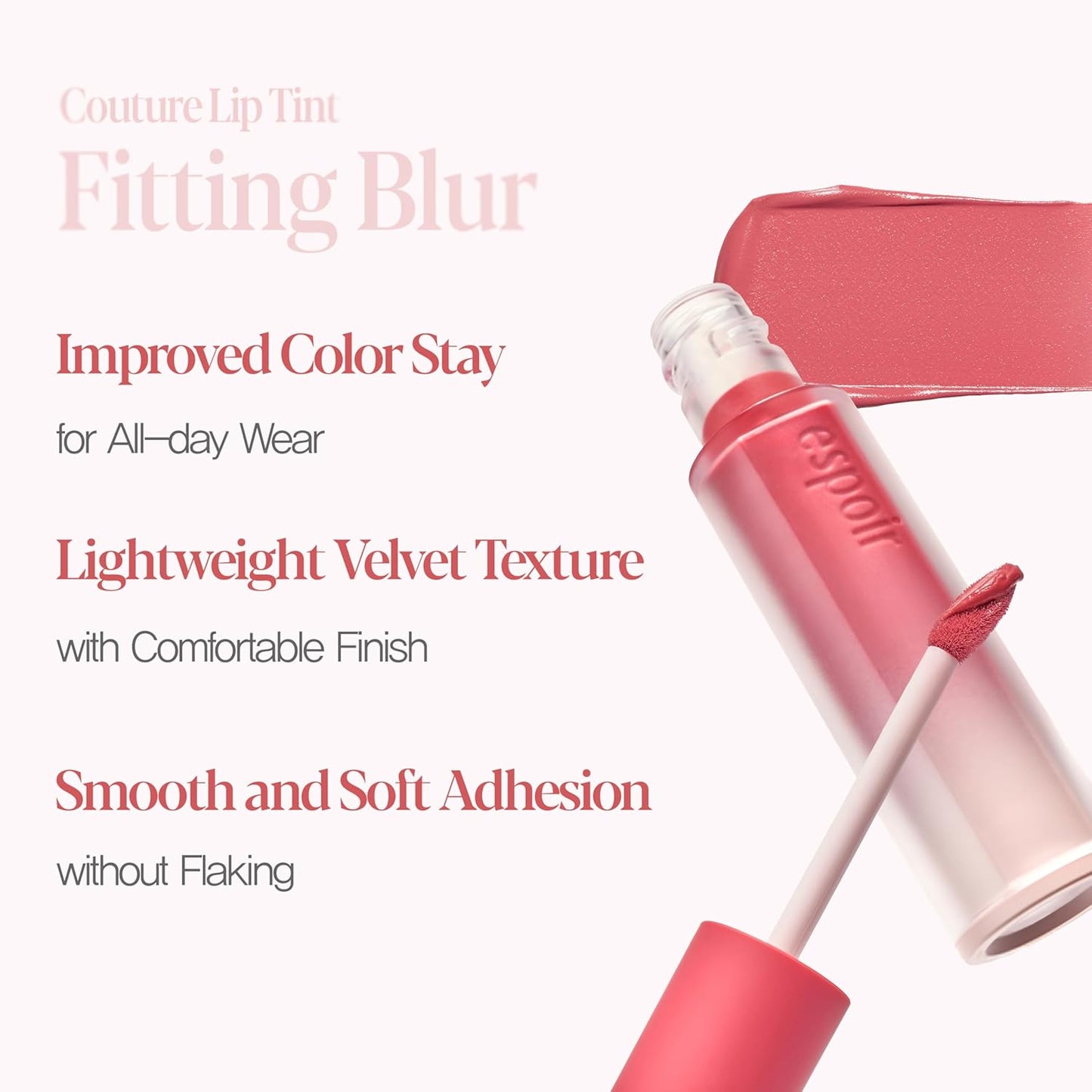 Espoir Couture Lip Tint Fitting Blur #2 Nougat Filling 0.14oz | Soft and Creamy Color for Blurry Lip Look | Smudge-Proof Fixing Lip Stain | Lightweight and Comfortable Matte Finish
