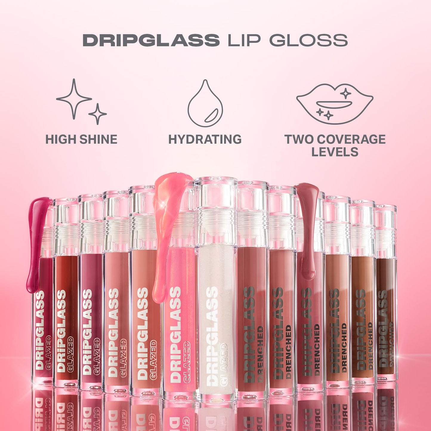 MORPHE Dripglass High Shine Lip Gloss - Glazed, Semi-Sheer & Nourishing Lip Makeup - Buildable Formula Infused with Plant-Derived Squalane & Vitamin E - Nude Gleam (0.13 oz)