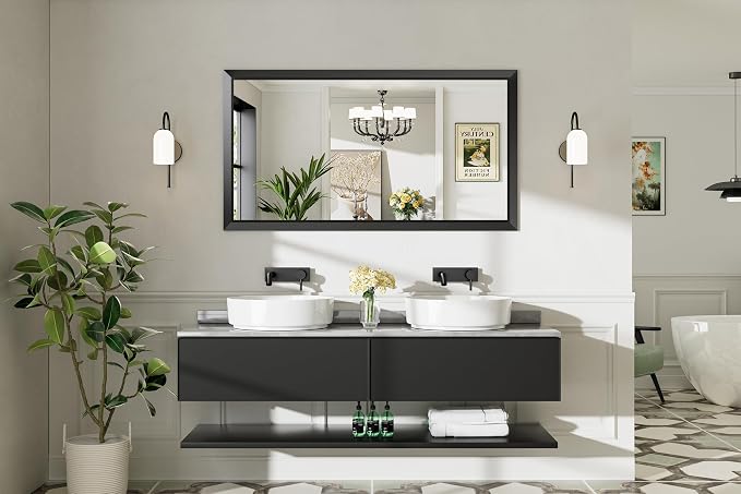 Briivue 55x30 Inch Black Bathroom Mirror - Image 3