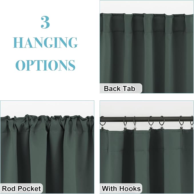 RYB HOME Green Blackout Curtains - Image 3