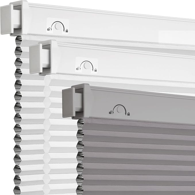 Grandekor No Drill No Tools Cordless Cellular Shades, 33.5" W x 64" H, UV by Grandekor