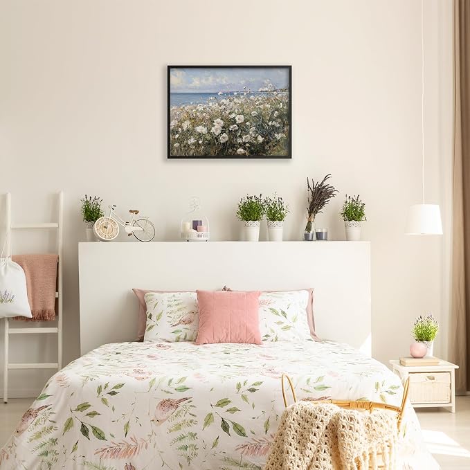 Nature Landscape Wall Art Coastal Wildflower Poster 12X16 inch Black Framed - Image 5