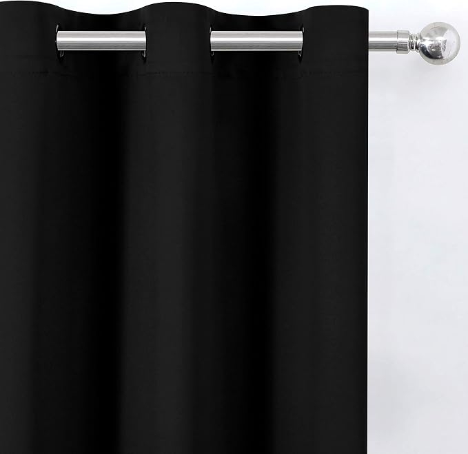 LEMOMO Black Blackout Curtains 34 x 84 Inch Length/Set of 2 Curtain - Image 7