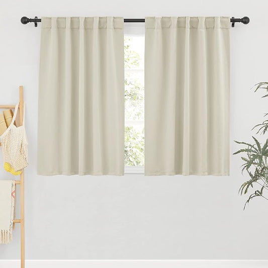 RYB HOME Room Darkening Curtains 2 Panels Set, Energy Efficient Privacy Drapes by RYBHOME