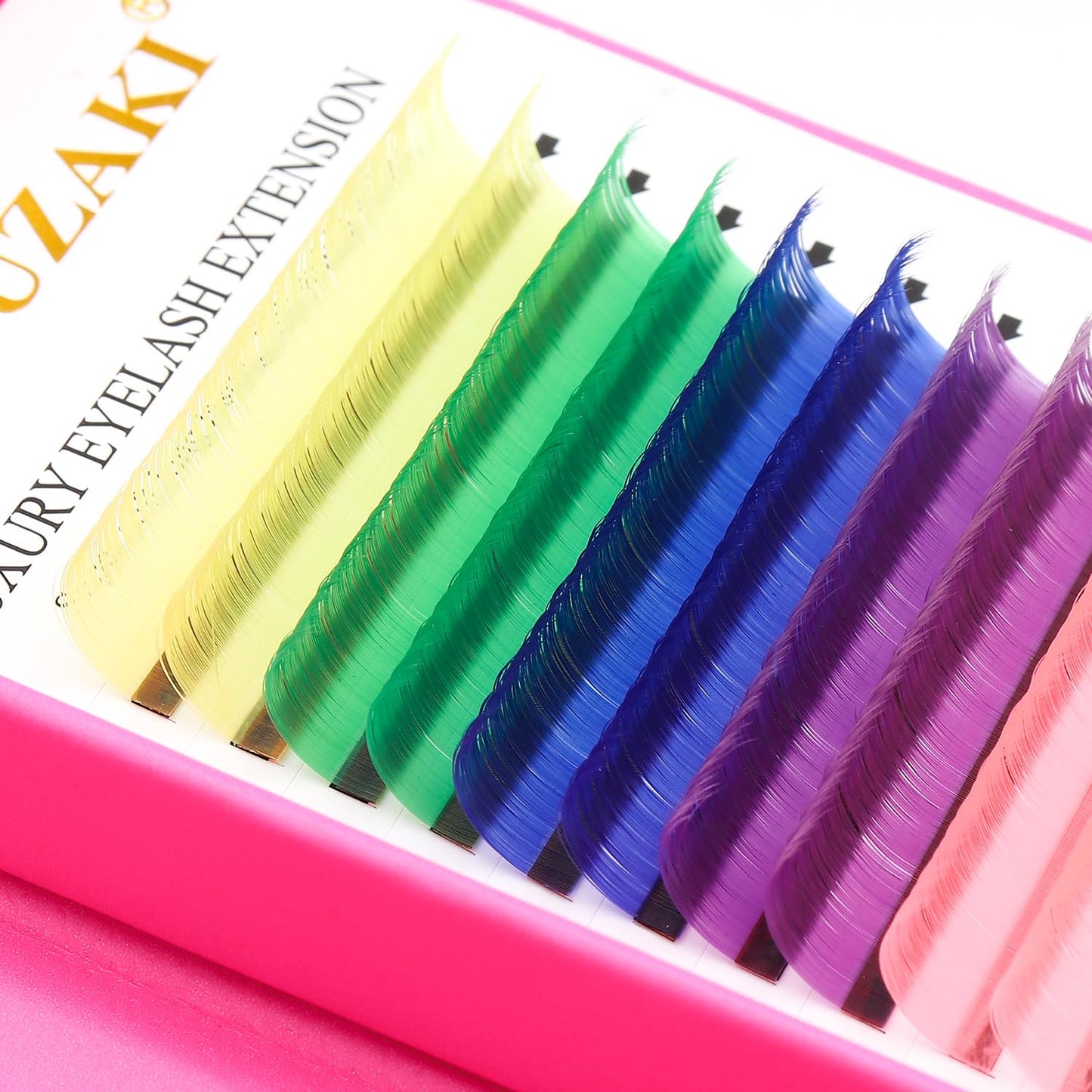 Eyelash Extensions Colored Lashes Extension 0.07 D Curl Lashes 13mm Classic Lash Extensions Soft Individual Lashes 16 Rows Natural False Eyelashes Volume Lashes Professional Use(Colored,0.07-D,13mm)