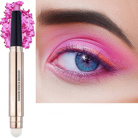 Pink Eyeshadow Stick, Cream Smooth Shimmer hot pink light palette Eye shadow Pencil Hypoallergenic Waterproof Long Lasting Eye shadow Highlighter Stick Eyeliner Pen Korean Cute Eye Makeup