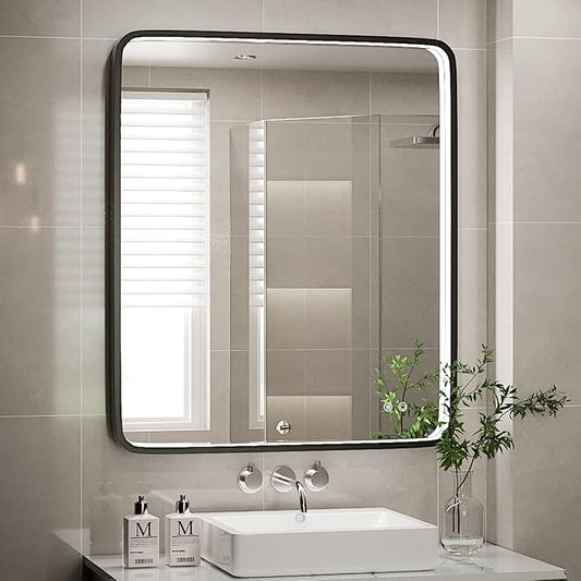 30X36 Inch LED Mirror for Bathroom, Large Wall Mounted Makeup Mirror, Dimmable by FTOTI