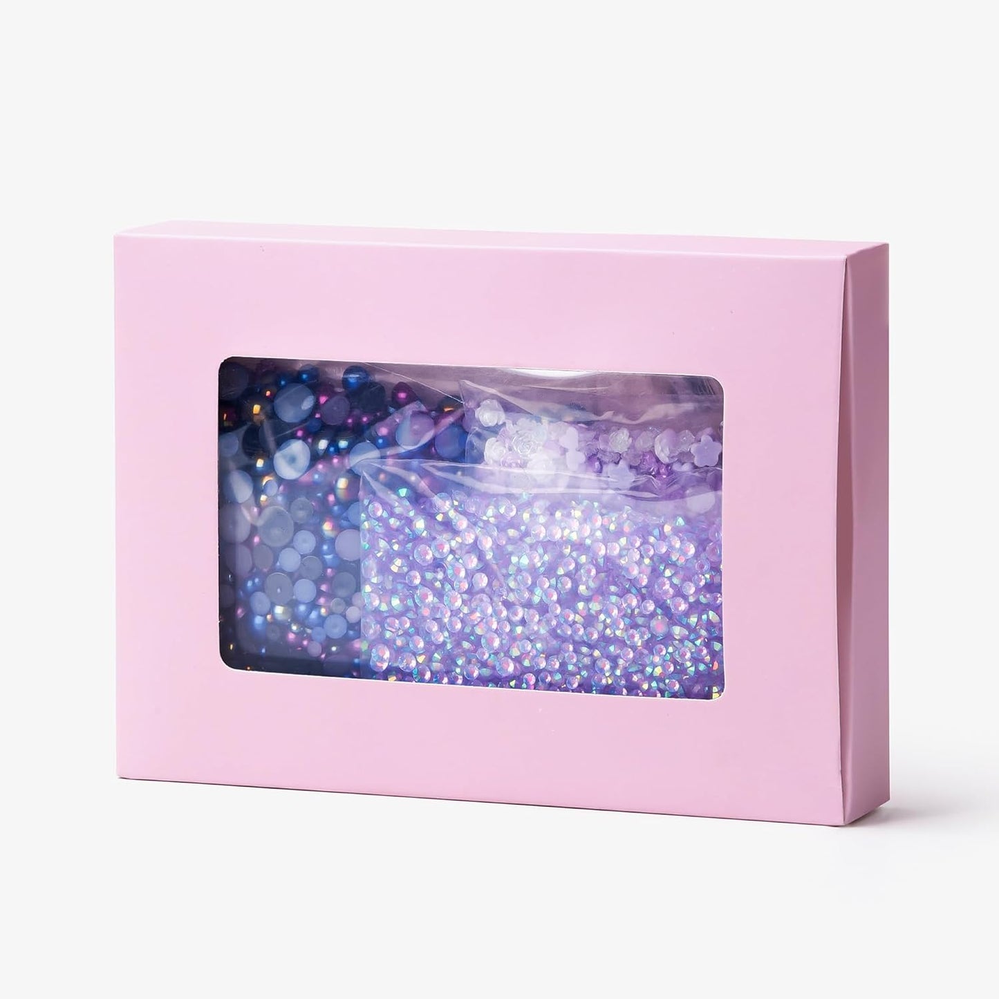 160g Dark Blue Flat Back Pearls Rhinestones for Crafts Mixed Size 3mm-10mm AB Color Round Half Pearls Flatback Pearl Beads and Resin Rhinestones Set for Face Art