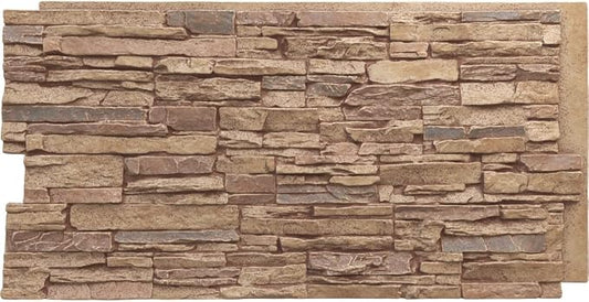 EverStone Canyon Ridge Faux Stone Panel, 45 3/4"W x 24 1/2"H x 1 1/4"D by EkenaMillwork