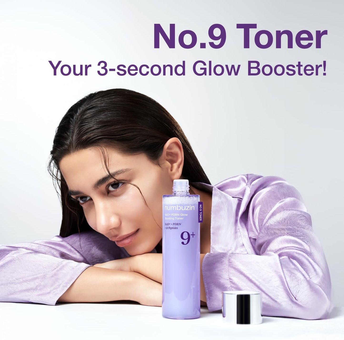 numbuzin No.9 Toner | NAD+ PDRN Glow Boosting Toner | Glowing, Firming, Hydrating, Elasticity, Wrinkles, Fine Lines, Korean Skincare | Salmon PDRN, Peptides, NAD | Essence for Dry Skin | 5.07 fl. Oz