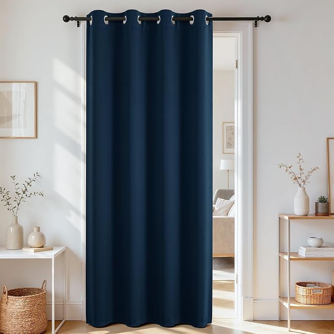 Joydeco Blackout Door Curtain for Doorway Privacy 84 Inches Long, Grommet by JOYDECO