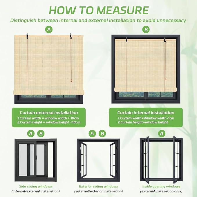 Bamboo Roman Shades, 24Wx72L Roll Up Bamboo Blind Privacy Shade - Image 7