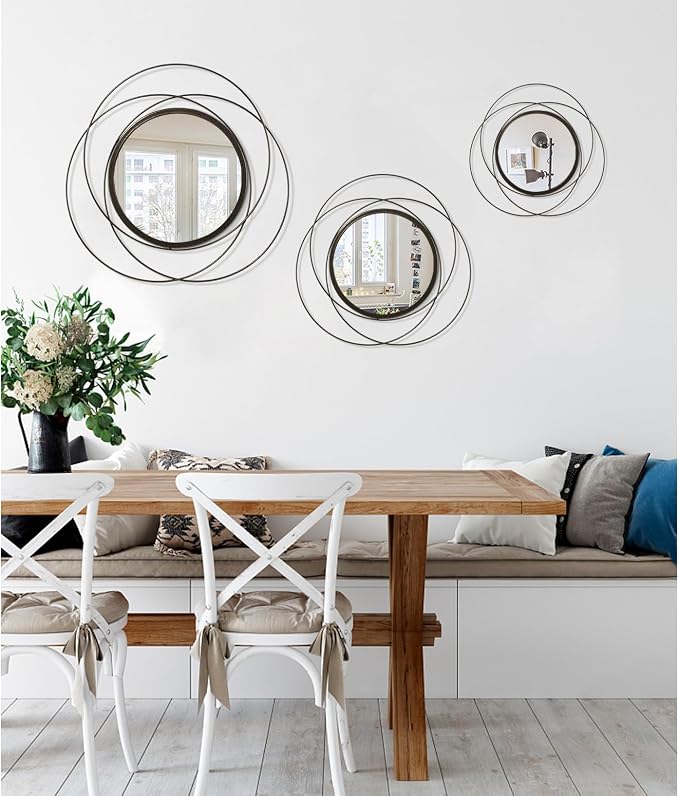 Circle Mirror Wall Decorative Metal Mirror Art Small Round Wall-Mounted Mirror - Image 6