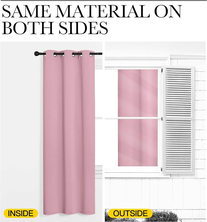 NICETOWN Bedroom Curtain Panels Blackout Draperies, Thermal Insulated Solid - Image 6