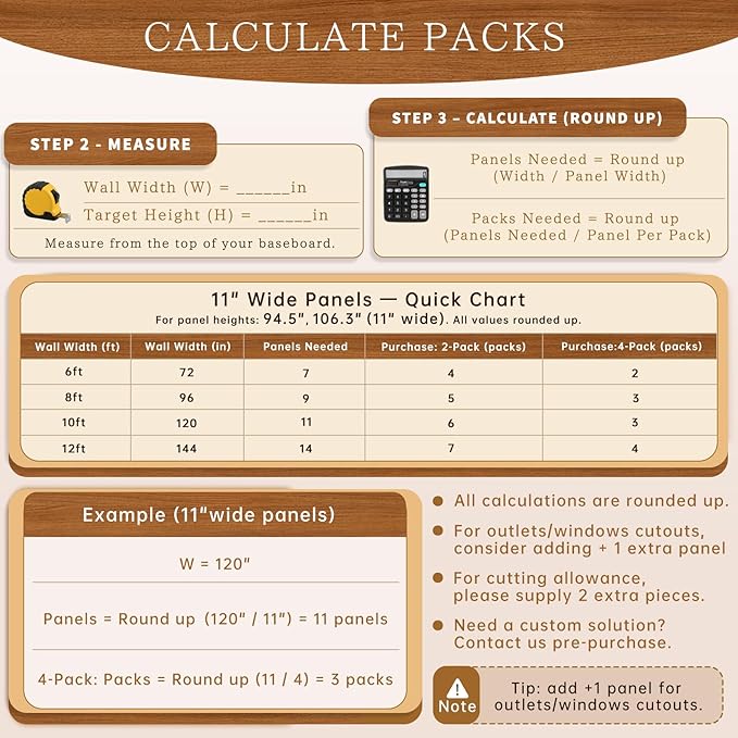 4 Pack Wood Panels for Wall, 106.3" × 11" Wood Slat Acoustic Panels for Wall - Image 6