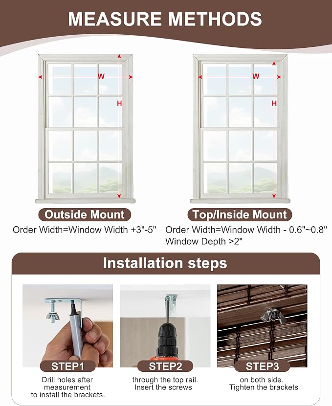 36''W X 72''H Cordless Bamboo Roman Shades - Image 4