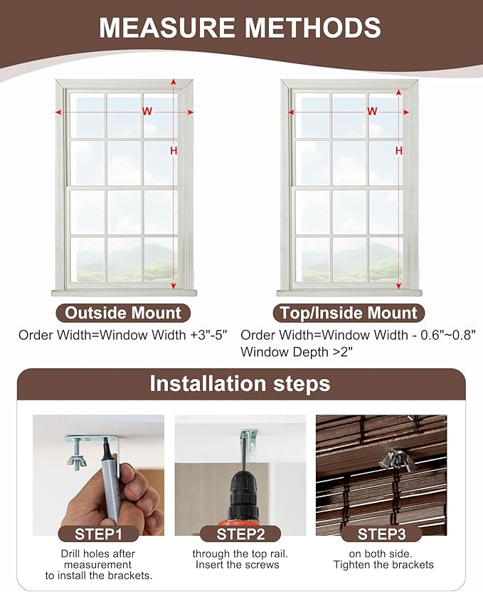 42''W X 72''H Cordless Bamboo Roman Shades - Image 4