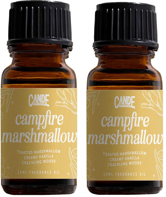 CANDECraftCo Premium Fragrance Oil – Diffuser Oils Fragrances Scented for Home, Candle Soap Making Supplies, Aromatherapy Blends for House (0.34 Fl Oz) (2-Pack, Campfire Marshmallow)