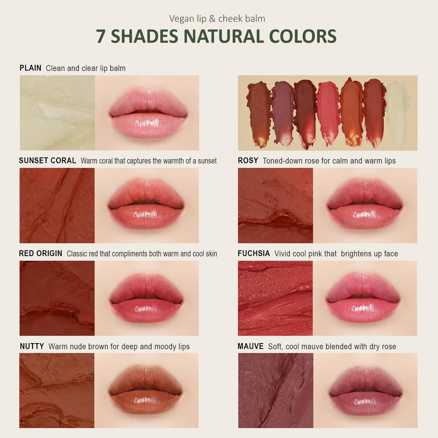 hersteller Nearby Recharging Lip Balm Vegan Butter Complex Intensive Moisturizing Treatment for Dry Lips and Cheek Natural Healthy Colors Fuchsia