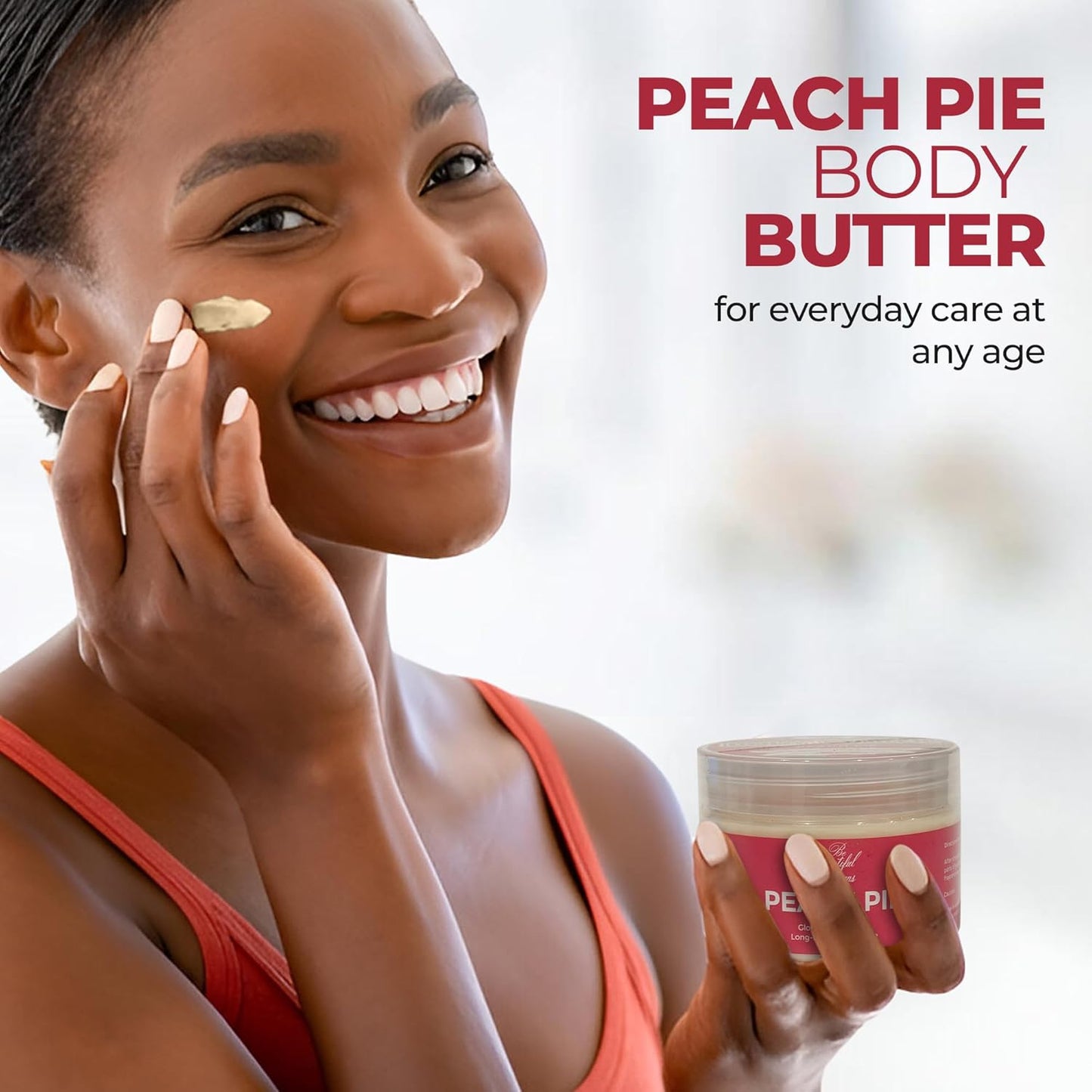 body butter peach pie scent long -lasting fragrance,hydrate skin jojoba oil and more 8oz
