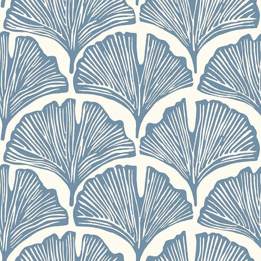 Tempaper x Novogratz Waverly Blue Feather Palm Removable Peel and Stick by TempaperCo